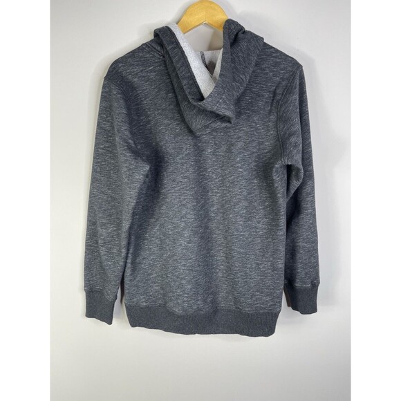 Eddie Bauer Womens Pullover Hoodie Sweatshirt Ultra Soft Grey Med 1/4 Button Up - Picture 2 of 6